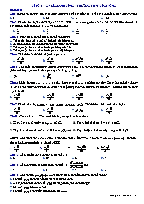 Đề thi thử THPT Quốc gia môn Toán - Đề số 1 - Lê Mạnh Hùng